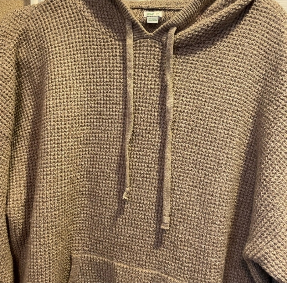 Aerie sweater tan hooded oversized